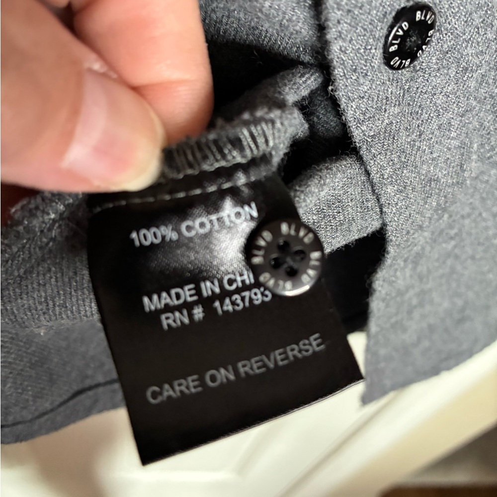BLVD Dark Gray Casual Button Down Shirt - Picture 9 of 10